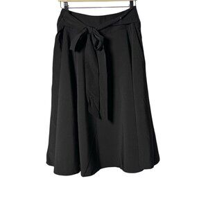 Belle Poque Women's Black High Waist A-Line Pockets Skirt Front Tie Size XL‎